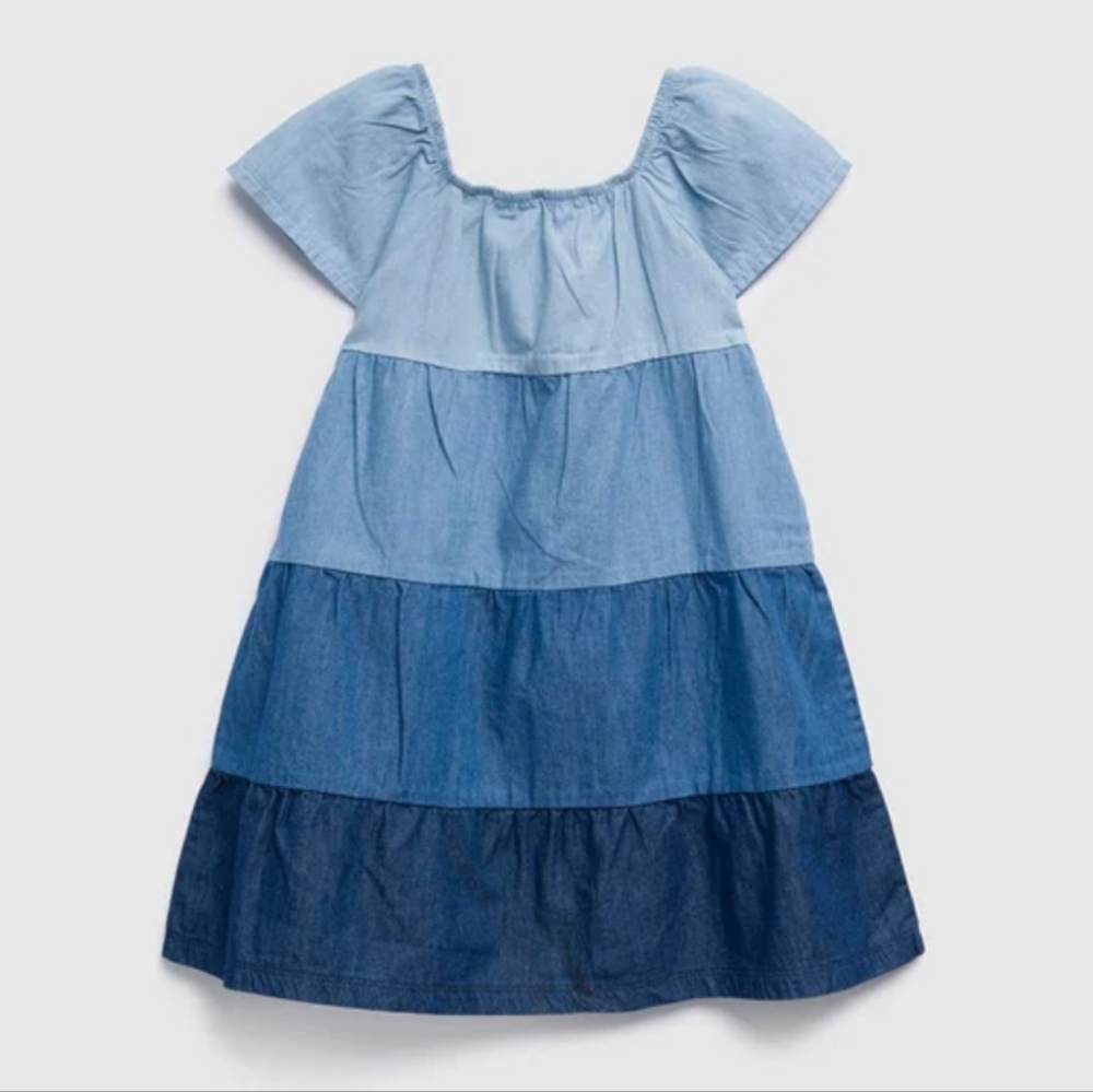 Splendid Toddler Girls Chambray Tiered Dress NWT Kids Baby Denim Blue Sz 3